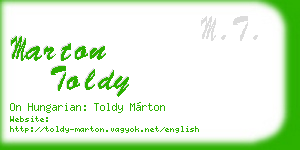 marton toldy business card
