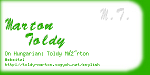 marton toldy business card